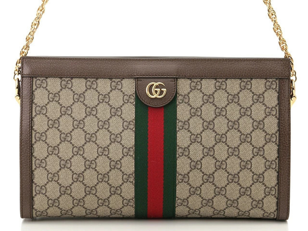 Gucci Ophidia Chain Shoulder Bag Dark Brown GG Supreme